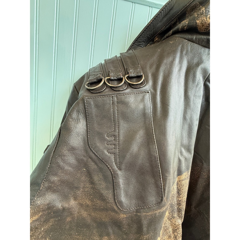Overwatch Junkrat Steampunk / Cyberpunk Heavy Leather Jacket Size: XXL Bolts - Picture 10 of 13
